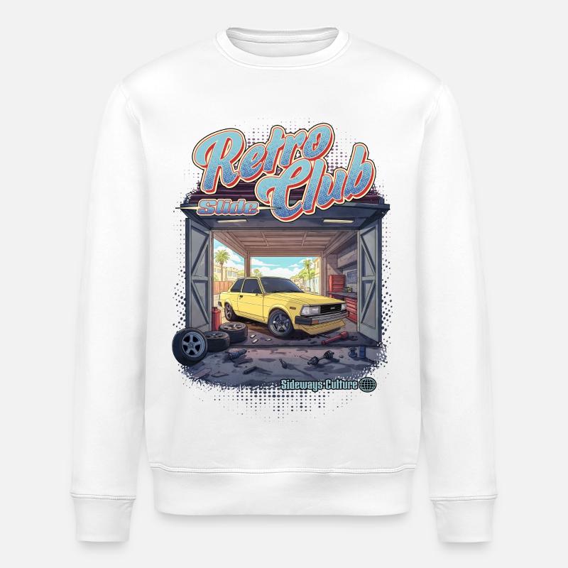 Retro Slide Club - Stanley/Stella Unisex Bio-Sweatshirt ROLLER - Weiß