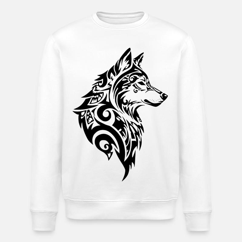 Wolf Tribal Tattoo - Stanley/Stella Unisex Bio-Sweatshirt ROLLER - Weiß