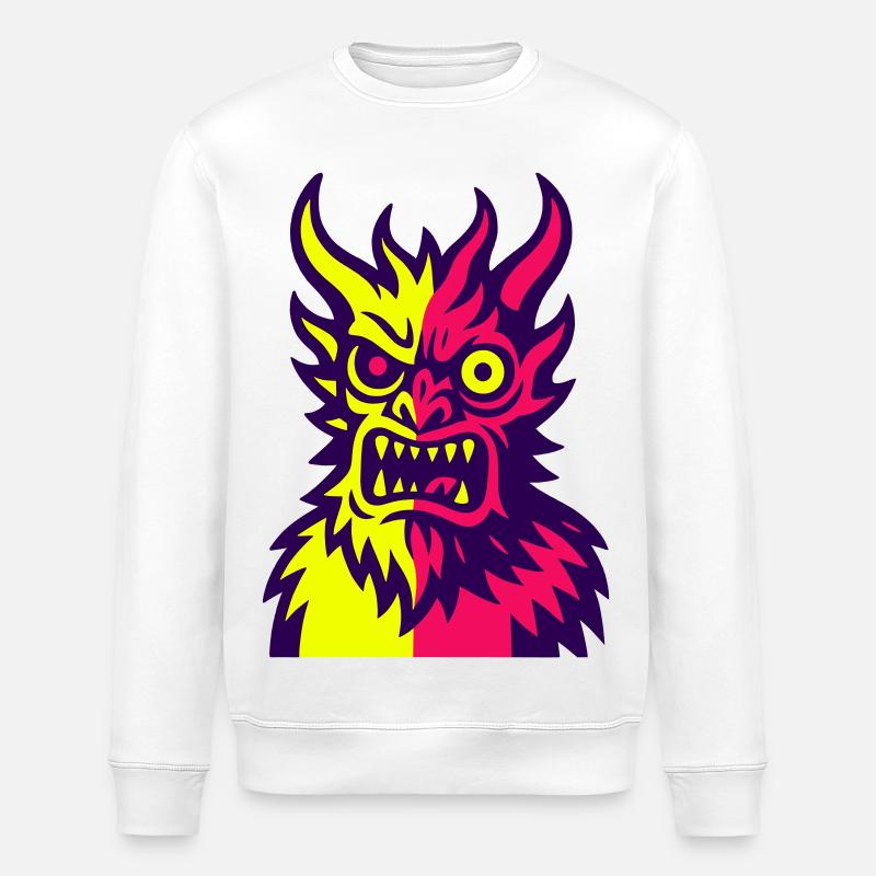 Pop Art Le monstre du diable - Sweat bio ROLLER Stanley/Stella Unisexe - blanc