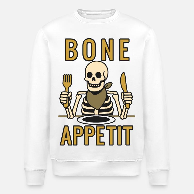 Knochenappetit - Halloween 2025 - Stanley/Stella Unisex Bio-Sweatshirt ROLLER - Weiß