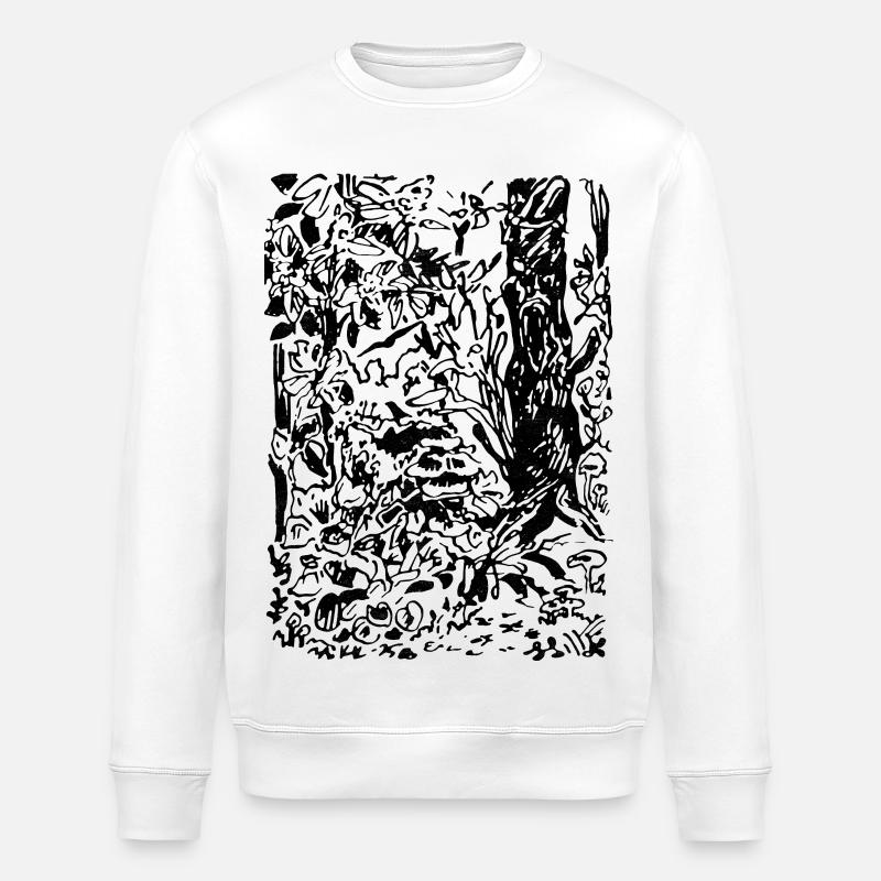ENCHANTED FOREST - Stanley/Stella ROLLER Unisex Organic Sweatshirt - white