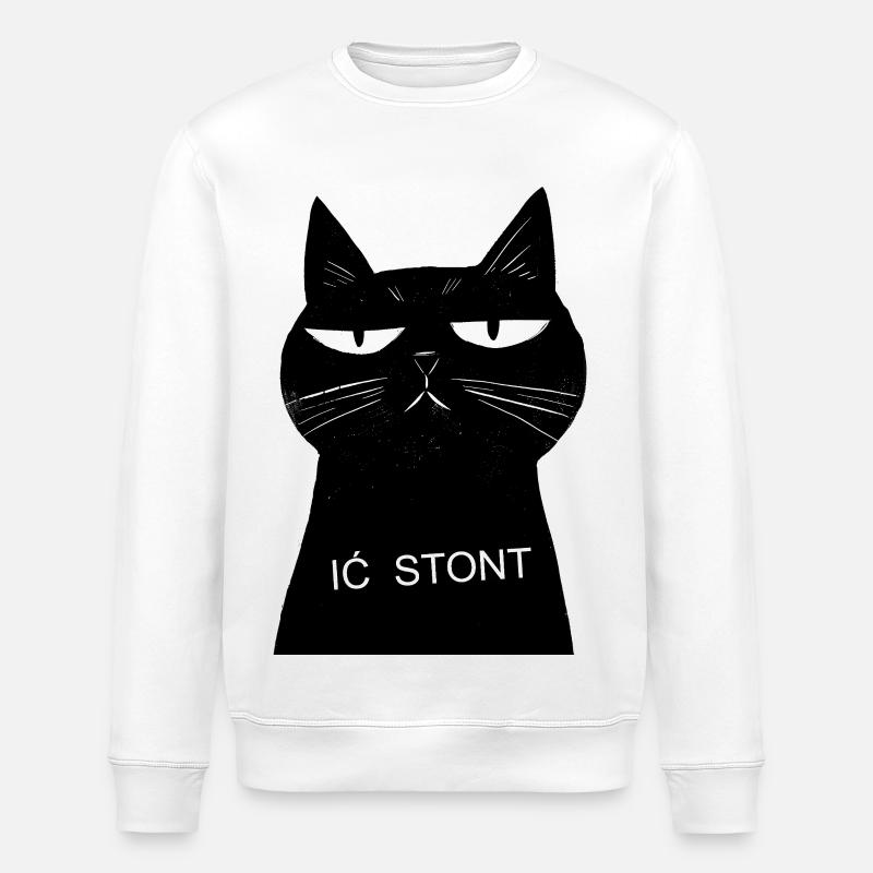 Chat Noir et Stont - Sweat bio ROLLER Stanley/Stella Unisexe - blanc
