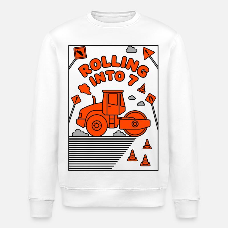 Rolling Into 7 Dampfwalze - Stanley/Stella Unisex Bio-Sweatshirt ROLLER - Weiß