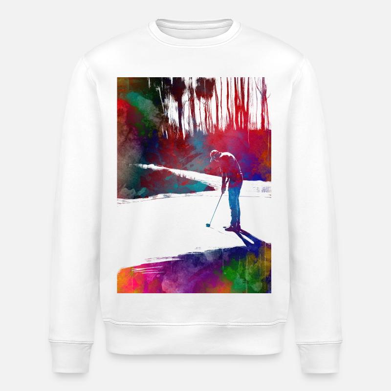 Golf player #golf - Stanley/Stella ROLLER Unisex Organic Sweatshirt - white