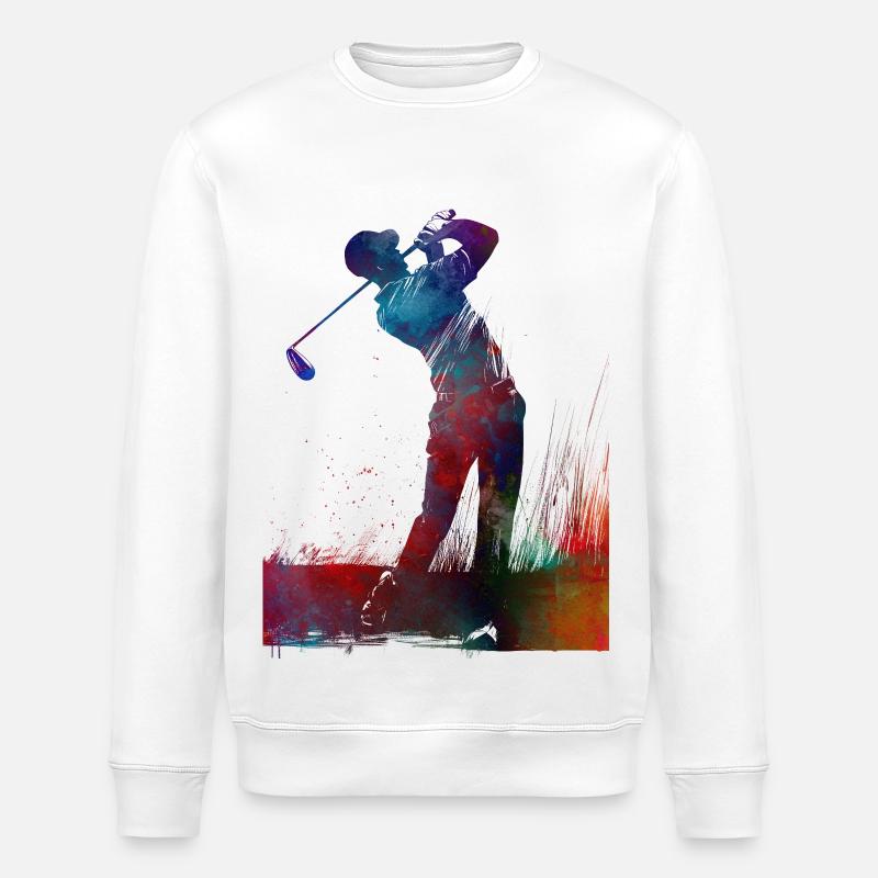 Golf player #golf - Stanley/Stella ROLLER Unisex Organic Sweatshirt - white