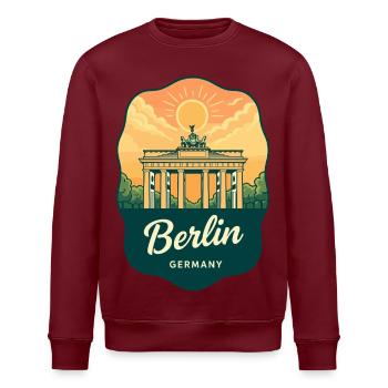 Berliner Brandenburger Tor Deutschland Retro-Reiseabzeichen - Stanley/Stella Unisex Bio-Sweatshirt ROLLER - Weiß - Vorne - Nik (191cm)