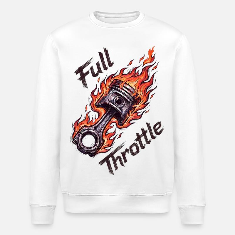  Full Throttle Piston - Stanley/Stella ROLLER Unisex Organic Sweatshirt - white