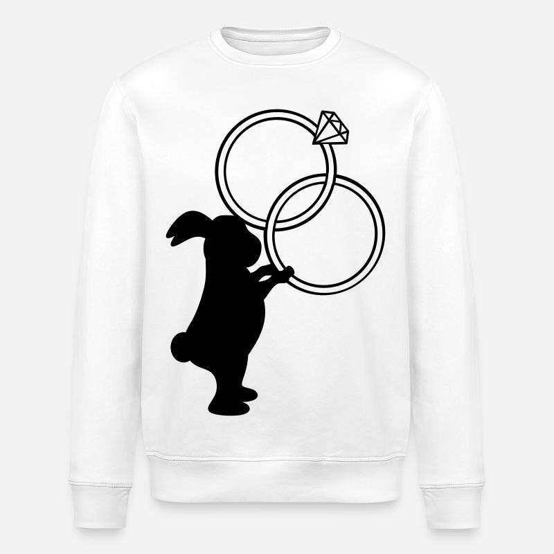 Bagues de mariage Lapin de mariage - Sweat bio ROLLER Stanley/Stella Unisexe - blanc