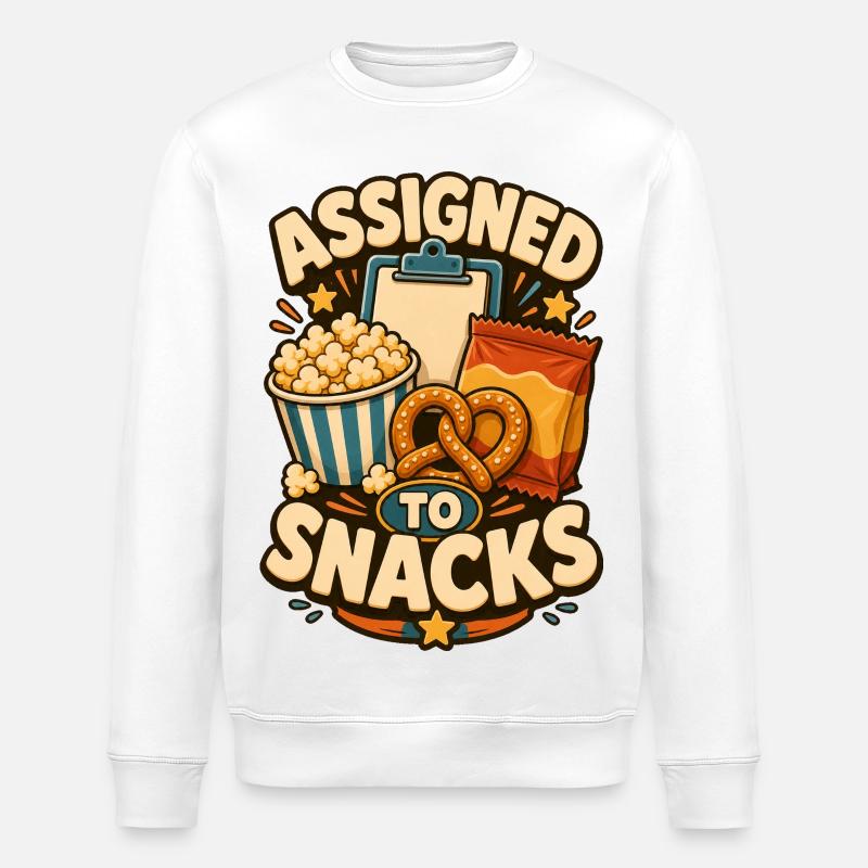 Assigned To Snacks - Stanley/Stella ROLLER Unisex Organic Sweatshirt - white