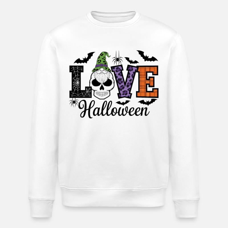Halloween amour lettrage Gnome - Sweat bio ROLLER Stanley/Stella Unisexe - blanc