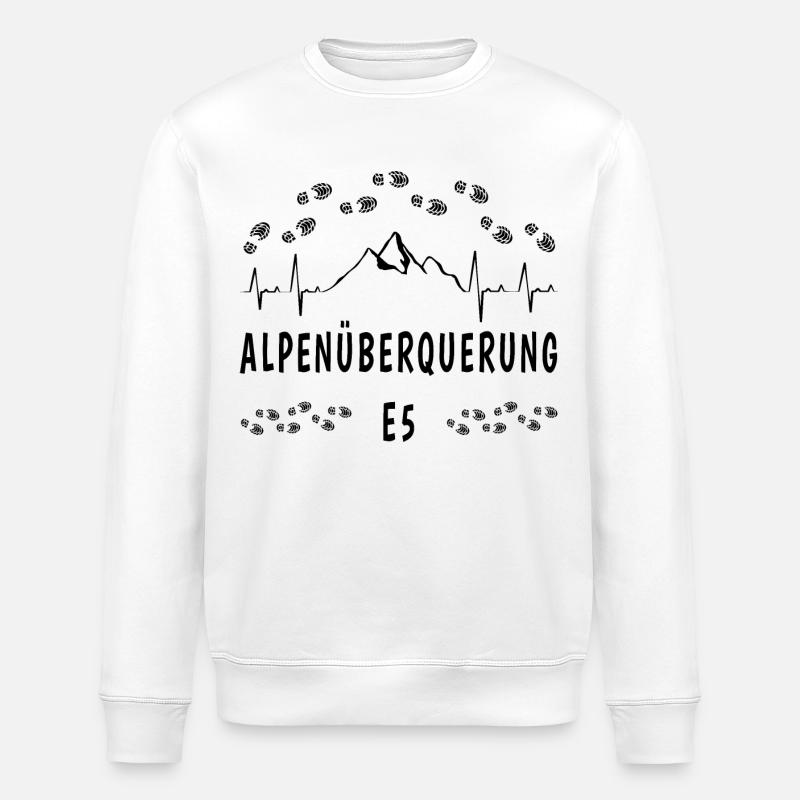 Alpenüberquerung E5 Herzschlag - Stanley/Stella Unisex Bio-Sweatshirt ROLLER - Weiß