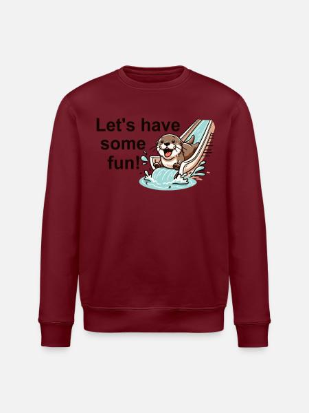 The Otter on the Slide - Stanley/Stella ROLLER Unisex Organic Sweatshirt - white