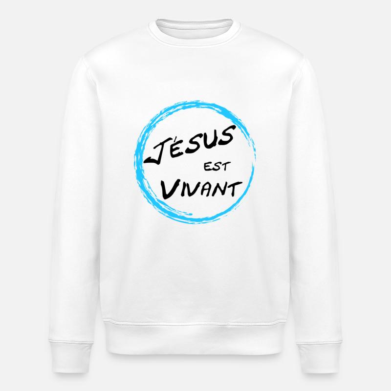 Jésus est vivant - Sweat bio ROLLER Stanley/Stella Unisexe - blanc