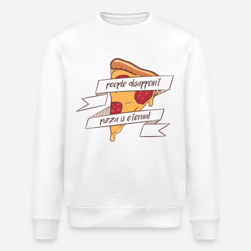 Pizza éternelle - Sweat bio ROLLER Stanley/Stella Unisexe - blanc