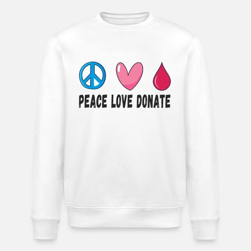 Paix, Amour, Donner du sang - Sweat bio ROLLER Stanley/Stella Unisexe - blanc