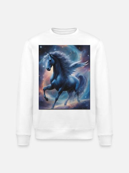 Pegasos (Pegasus) dans l’espace - Weltenwanderer - Sweat bio ROLLER Stanley/Stella Unisexe - blanc