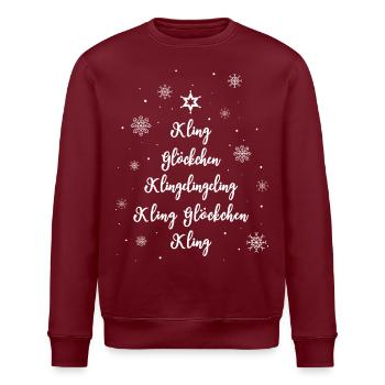 Weihnachtslied Weihnachtsbaum Weihnachten Schnee - Stanley/Stella Unisex Bio-Sweatshirt ROLLER - Burgunderrot - Vorne - Nik (191cm)