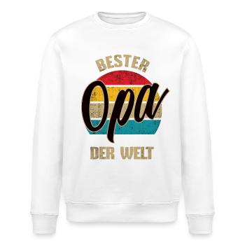 Retro Bester Opa Der Welt Ehrengeschenk Geburtstag - Stanley/Stella Unisex Bio-Sweatshirt ROLLER - Weiß - Vorne - Nik (191cm)