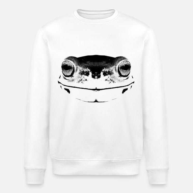 Frosch / Gesicht / frog Face - Stanley/Stella ROLLER Unisex Organic Sweatshirt - white