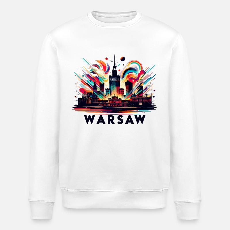Varsovie Capitale Pologne Cadeau - Sweat bio ROLLER Stanley/Stella Unisexe - blanc