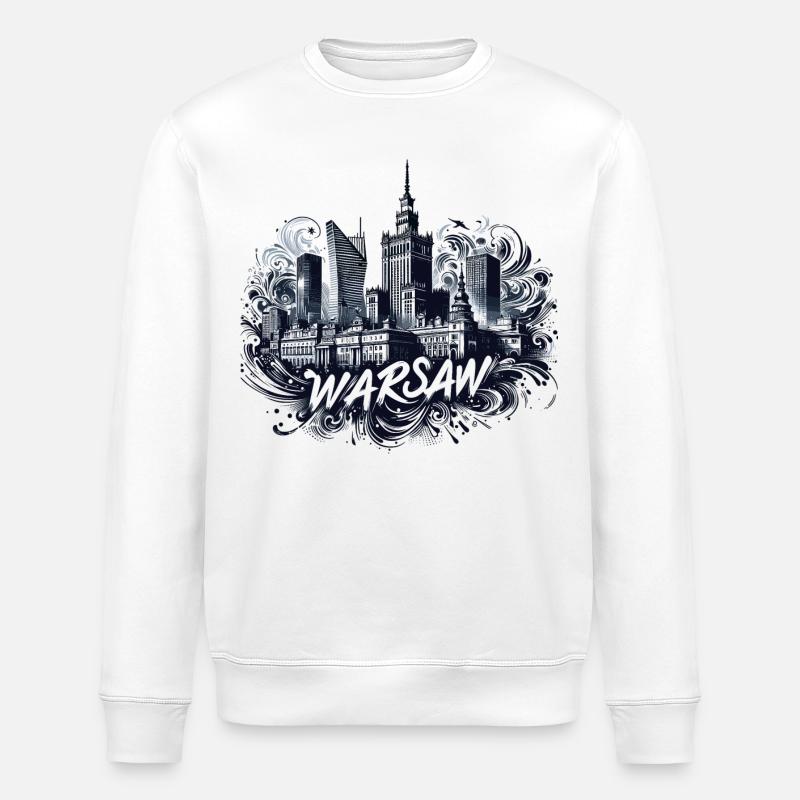 Varsovie Capitale Pologne Cadeau - Sweat bio ROLLER Stanley/Stella Unisexe - blanc