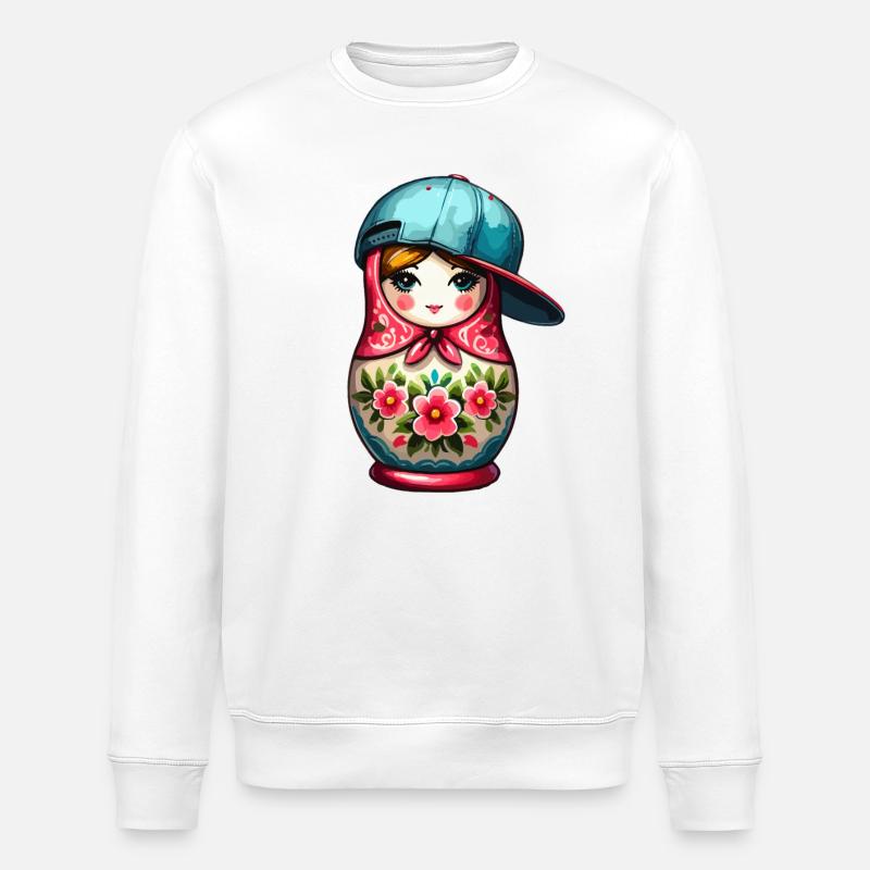 Matriochka Cool Cap Cadeau - Sweat bio ROLLER Stanley/Stella Unisexe - blanc