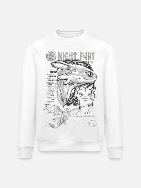 Sådan træner du din Dragon Toothless Night Fury - Stanley/Stella økologisk unisex-sweatshirt ROLLER - hvid