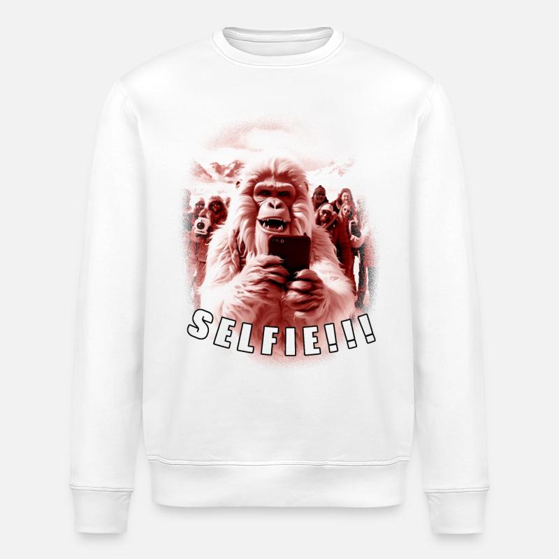 Yeti Selfie - Stanley/Stella Unisex Bio-Sweatshirt ROLLER - Weiß