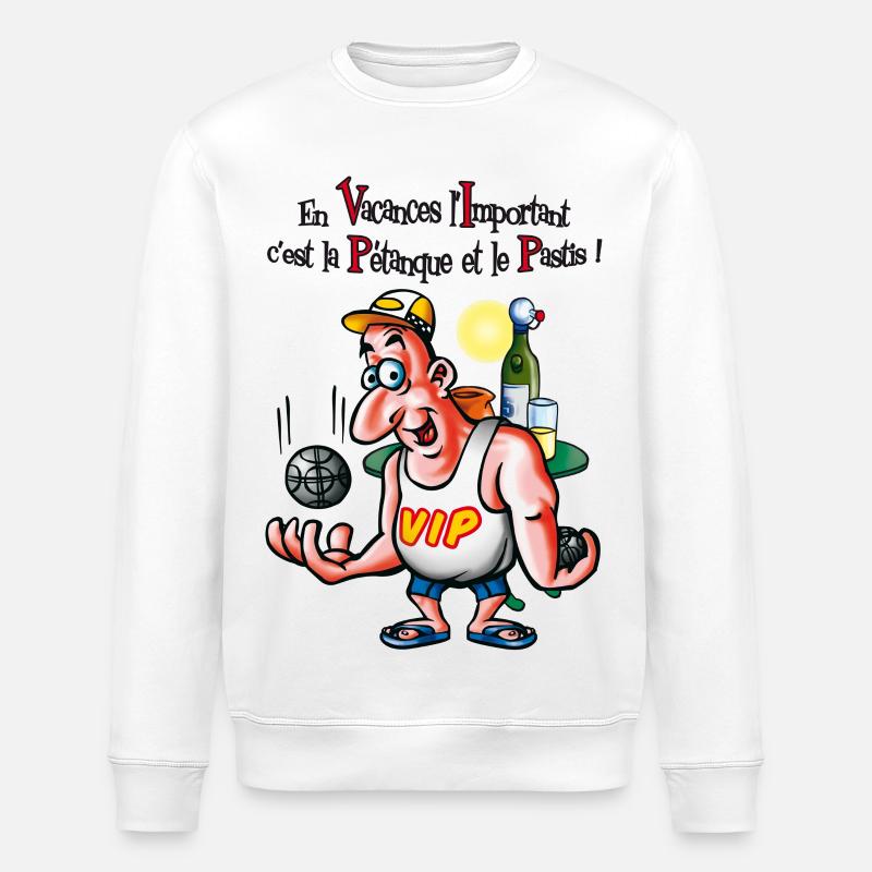 Vip petanque - Stanley/Stella Unisex Bio-Sweatshirt ROLLER - Weiß