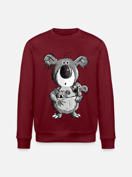 Süßer Koala Bär mit Kindern Comic - Stanley/Stella Unisex Bio-Sweatshirt ROLLER - Weiß