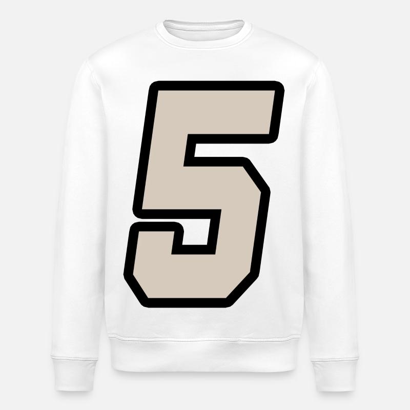 Nummer fünf 5 - Stanley/Stella Unisex Bio-Sweatshirt ROLLER - Weiß