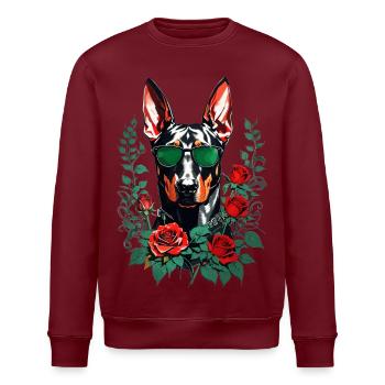 Doberman avec des roses - Sweat bio ROLLER Stanley/Stella Unisexe - blanc - Devant - Nik (191cm)