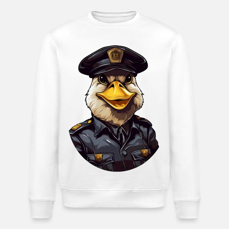 Canard policier - Sweat bio ROLLER Stanley/Stella Unisexe - blanc