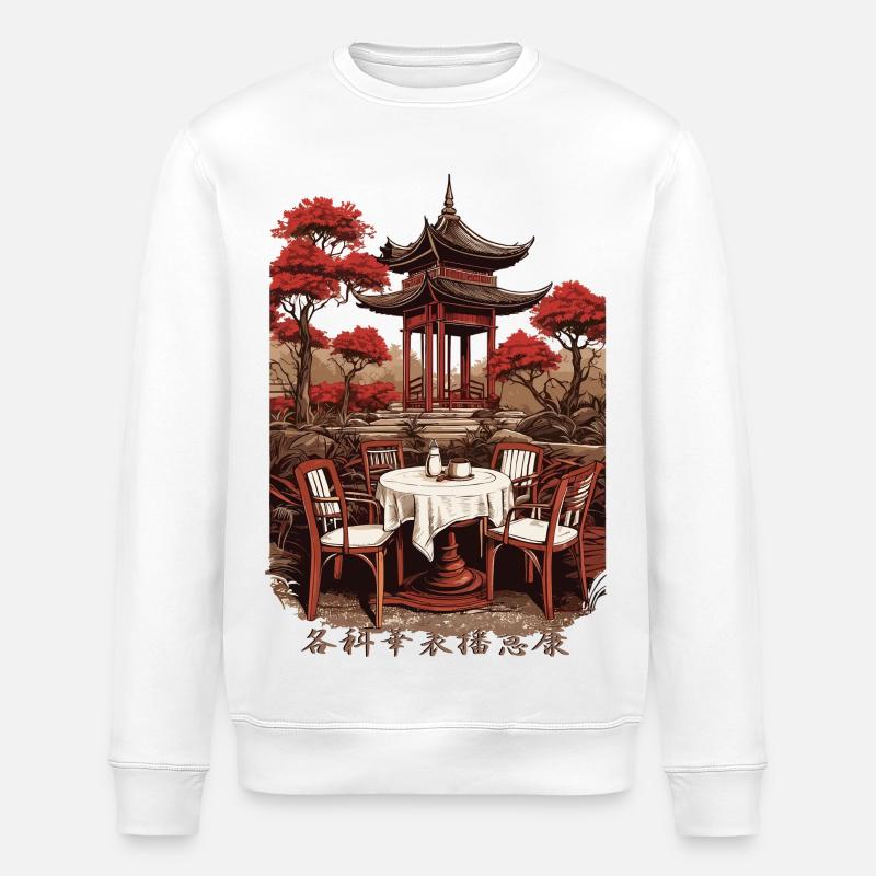 Café asiatique - Sweat bio ROLLER Stanley/Stella Unisexe - blanc