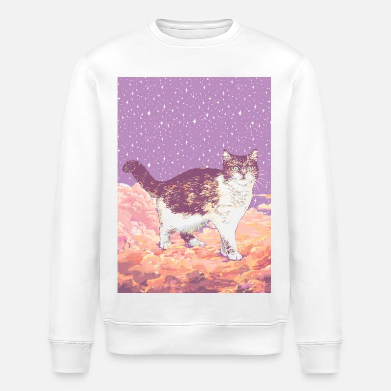 WOLKENKATZE - Stanley/Stella Unisex Bio-Sweatshirt ROLLER - Weiß