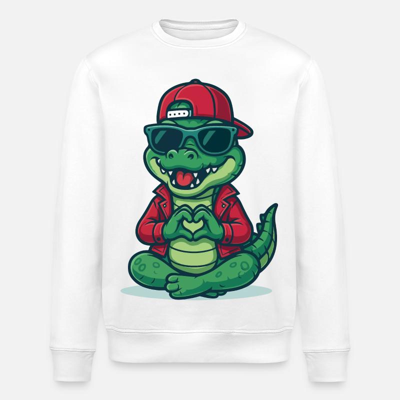 Crocodile Amour Cool - Sweat bio ROLLER Stanley/Stella Unisexe - blanc