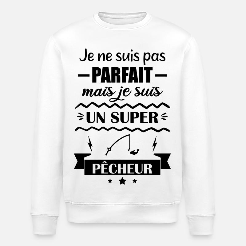 Super Pêcheur Passion Nature - Sweat bio ROLLER Stanley/Stella Unisexe - blanc