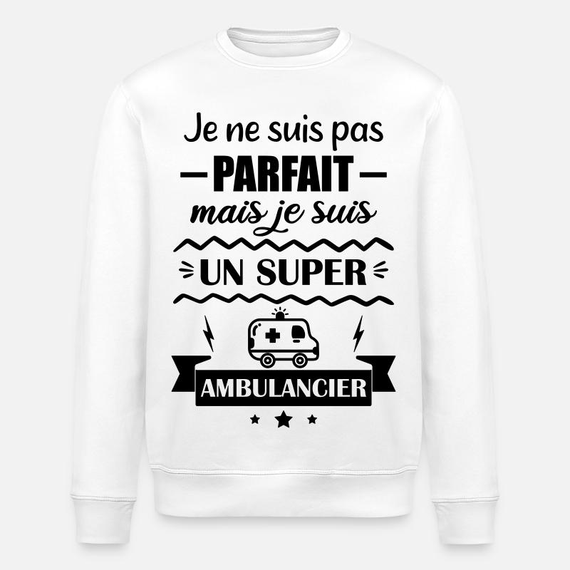 Super Notfall-Krankenwagen - Stanley/Stella Unisex Bio-Sweatshirt ROLLER - Weiß