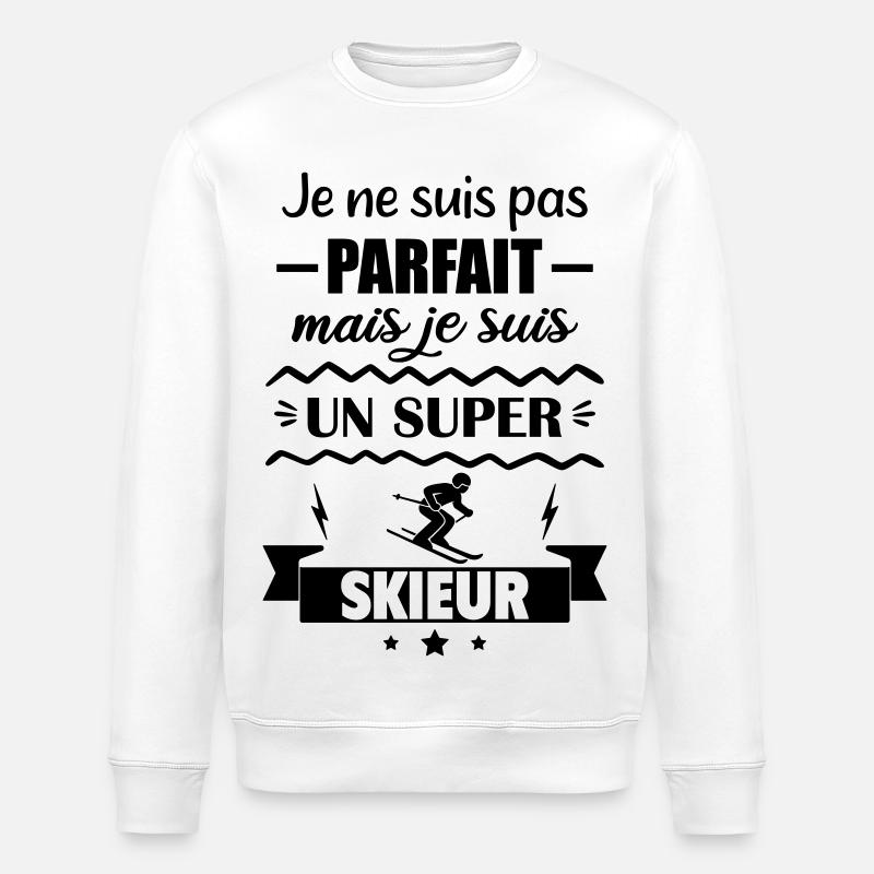 Pas parfait mais super skieur - Sweat bio ROLLER Stanley/Stella Unisexe - blanc