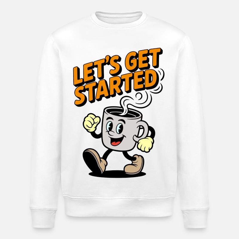 Kaffee Startklar Motivationsdesign - Stanley/Stella Unisex Bio-Sweatshirt ROLLER - Weiß