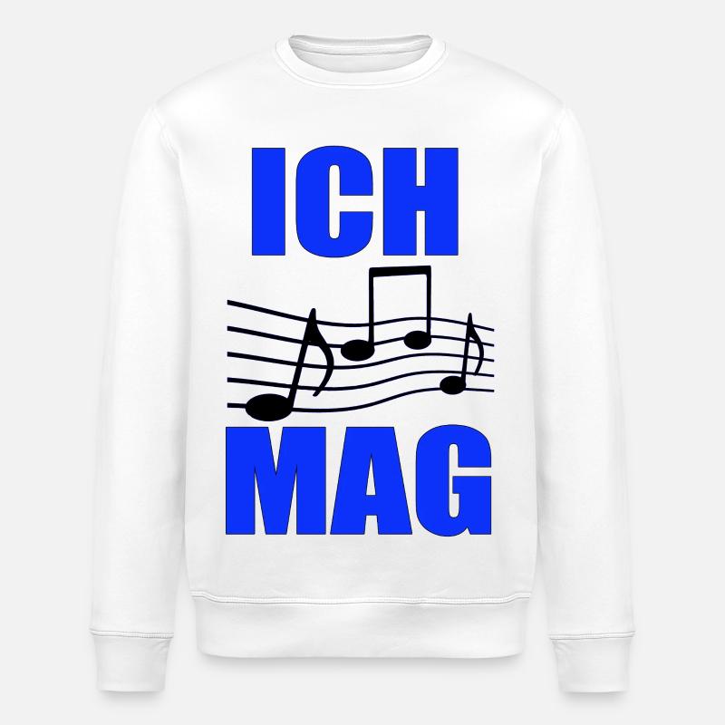 I like music Blue note layout - Stanley/Stella ROLLER Unisex Organic Sweatshirt - white