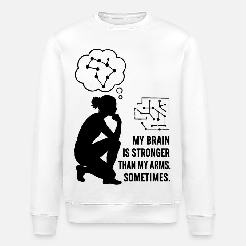 Bouldering like chess – head beats strength - Stanley/Stella ROLLER Unisex Organic Sweatshirt - white
