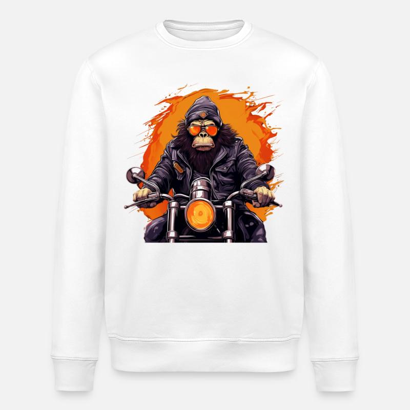 Gorilla Biker - Stanley/Stella Unisex Bio-Sweatshirt ROLLER - Weiß