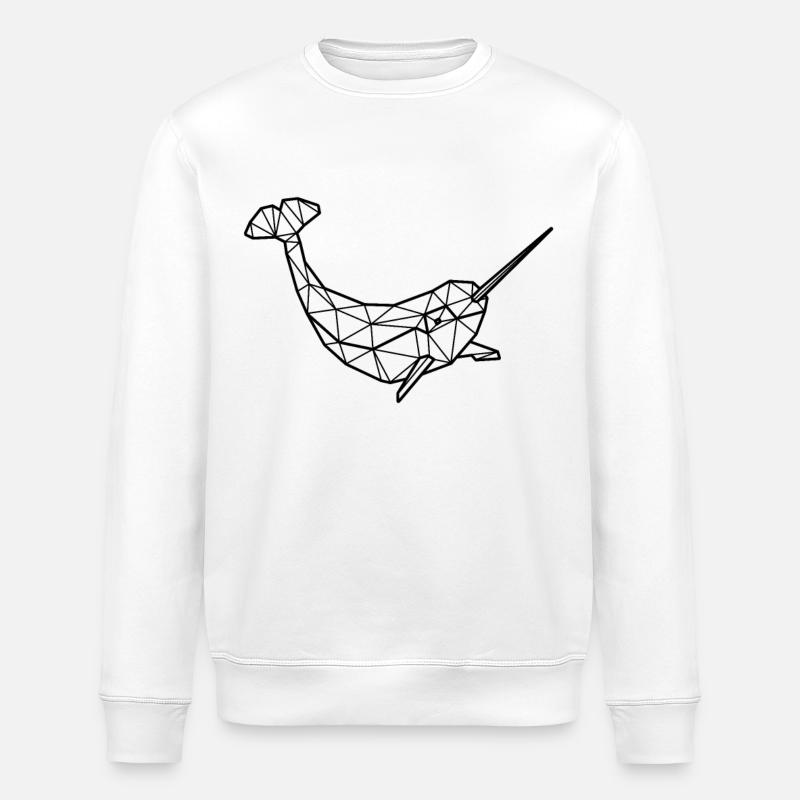 Narwal Polygon - Stanley/Stella Unisex Bio-Sweatshirt ROLLER - Weiß