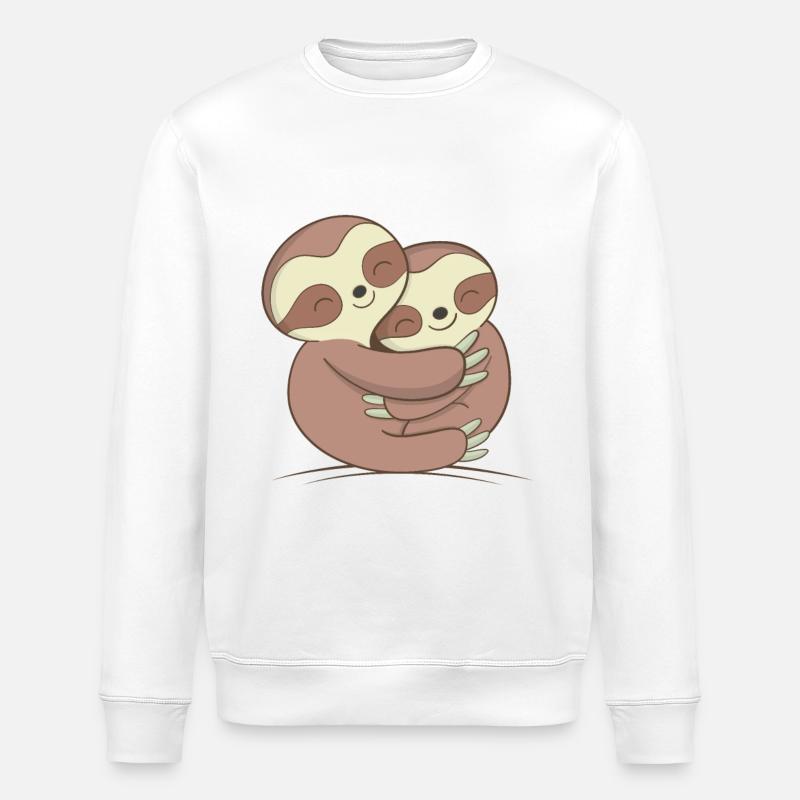 Sloth Design - Stanley/Stella ROLLER Unisex Organic Sweatshirt - white