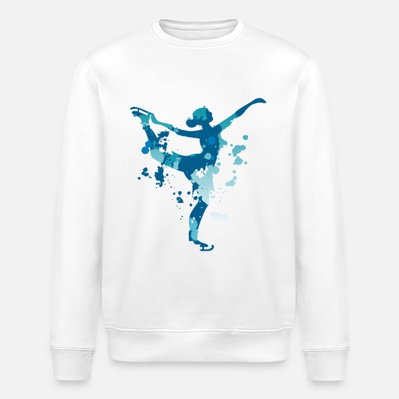 Figure skating splash - Stanley/Stella ROLLER Unisex Organic Sweatshirt - white