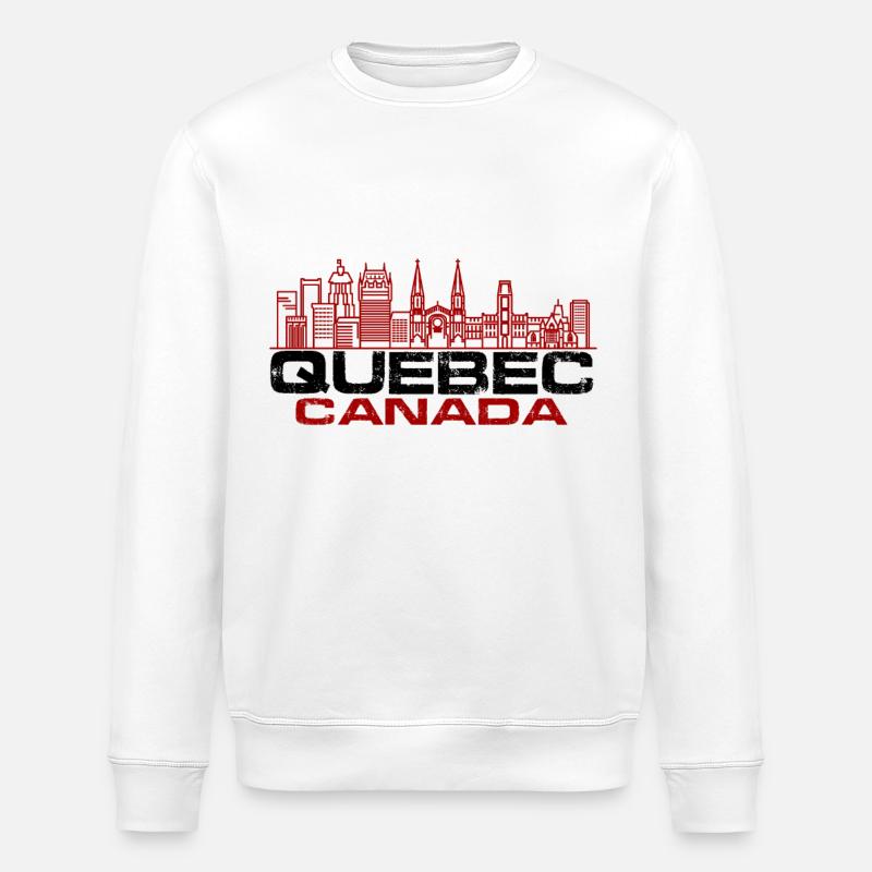 Quebec skyline - Stanley/Stella ROLLER Unisex Organic Sweatshirt - white