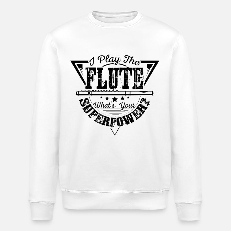 Flute player Superpower - Sweat bio ROLLER Stanley/Stella Unisexe - blanc