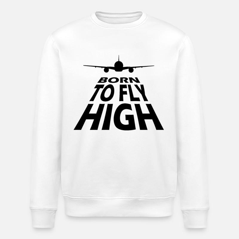 Born to fly Pilot - Stanley/Stella Unisex Bio-Sweatshirt ROLLER - Weiß