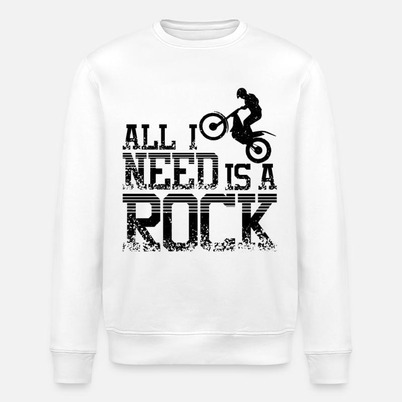 moto de trial rock - Sweat bio ROLLER Stanley/Stella Unisexe - blanc